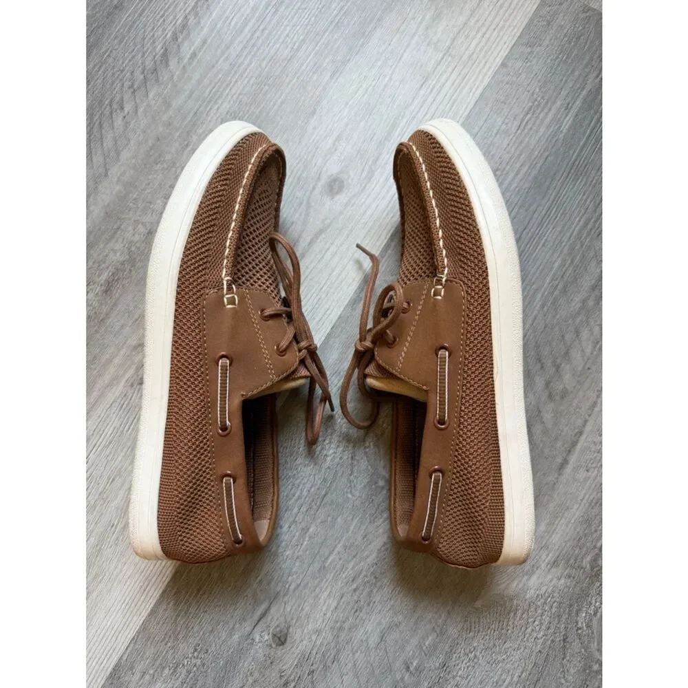 ALDO Men’s Brown White Knit Boat Shoes 8 Comfy Coastal